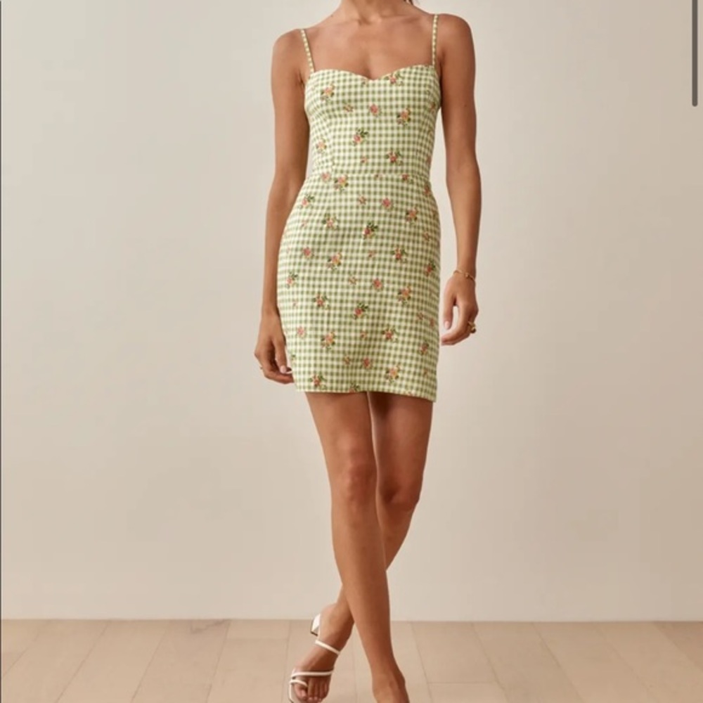 Reformation Roarke Linen Dress Patio